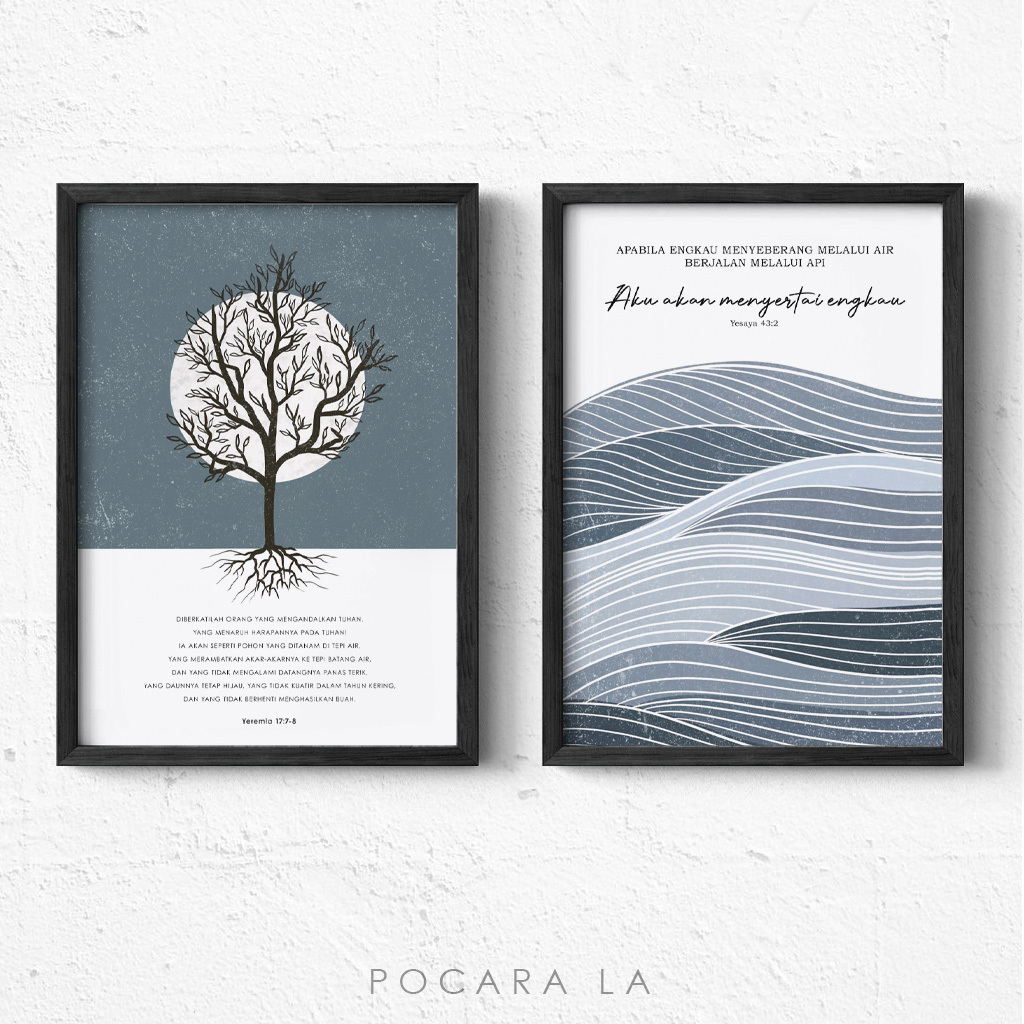Hiasan Dinding Bingkai Poster Minimalis Ayat Alkitab Dekorasi Motivasi Kristen 134