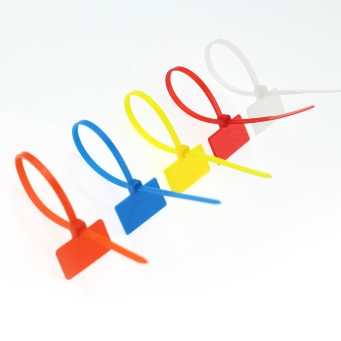 

Siap Kirim Cable Ties Tie Pengikat Kabel Dengan Tag Label 2.5 x 100mm Warna Warni Original