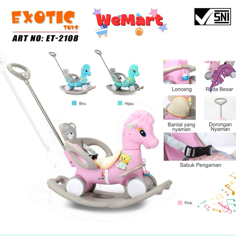 EXOTIC TOYS ET-2108 RIDE ON (3IN1) JUNGKAT KUNGKIT KUDA KUDAAN ANAK | KUDA KUDAAN ET-2152