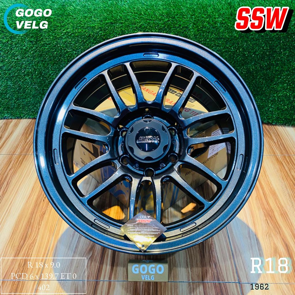 Velg Mobil R18 ORI SSW 402 PCD 6x139,7 Lebar 9 ET 0 Pajero Fortuner Ring 18 Gloss Black