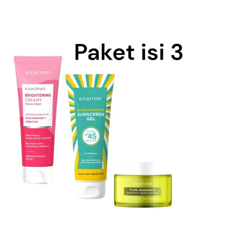 Azarine Paket Glowing Anti aging Jerawat Satu Set Perawatan Muka