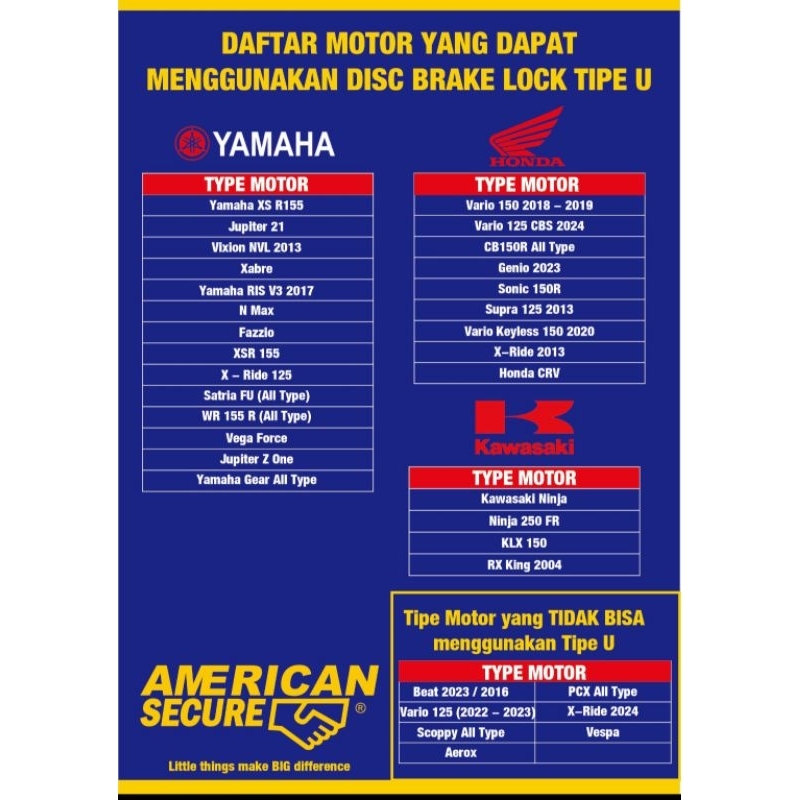 Lotsoolup American Secure Gembok Anti Maling Gembok Carkam American Secure Gembok American Tool