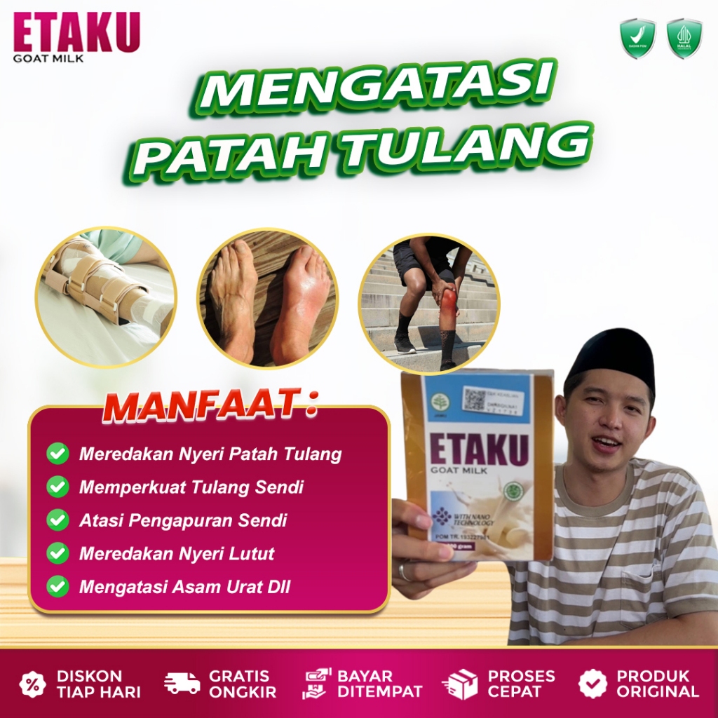 

Susu Kalsium Untuk Patah Tulang, Memperkuat Sendi Tulang, Obat Patah Tulang dan Retak, Patah Tulang Tangan dan Kaki, Pengapuran Tulang Keropos, Nyeri Sendi Lutut Osteoporosis Walatra Etaku Goat Milk Asli Susu Kambing Etawa