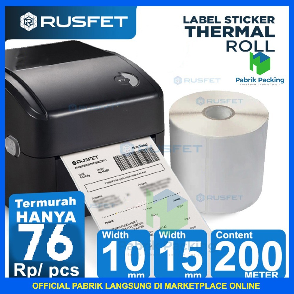 

Label Thermal Stiker Barcode Label A6 200pcs Thermal Rusfet Dus Ojol