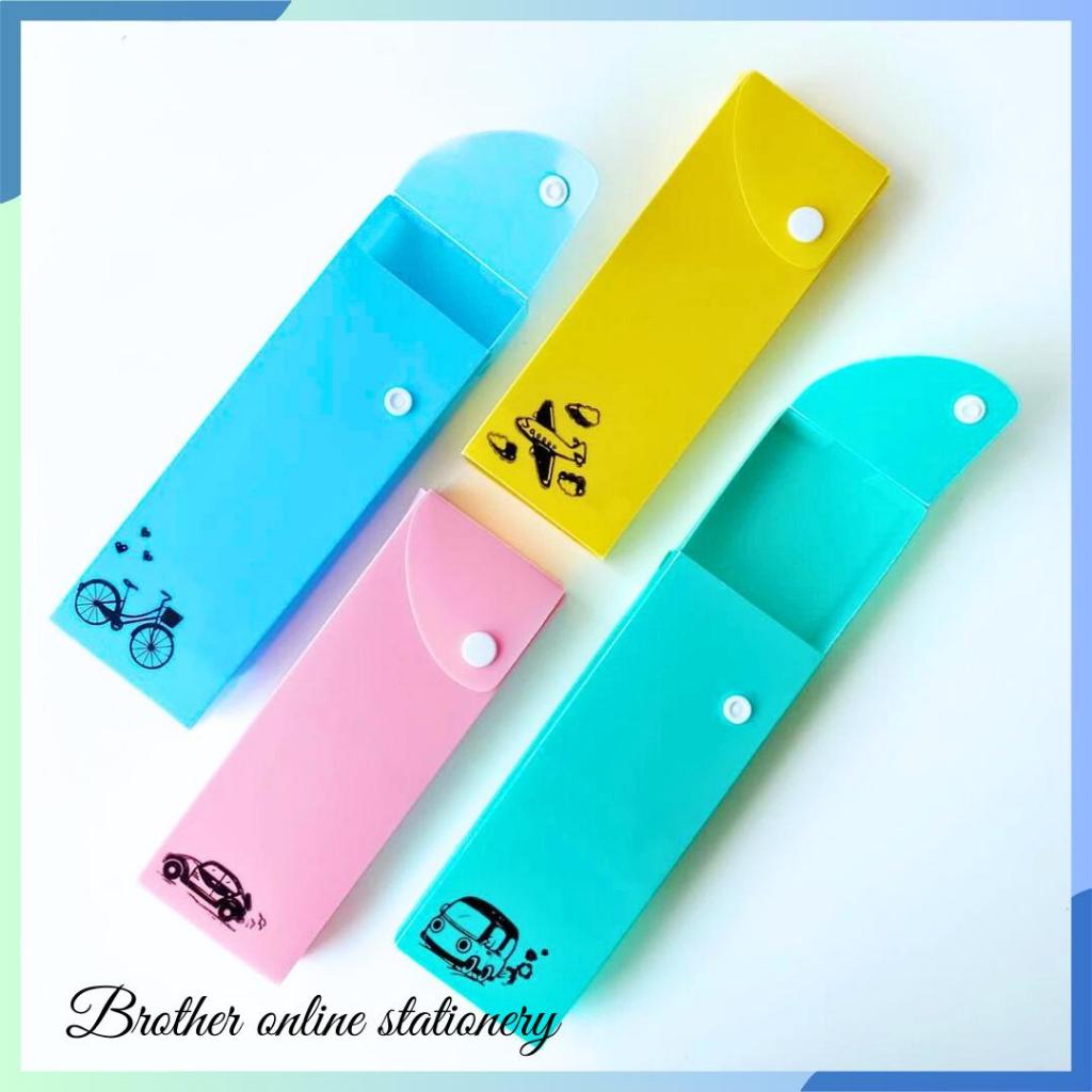 

BOS Kotak Pensil Resleting Kancing/Tepak Pensil Lucu/Pencil Case