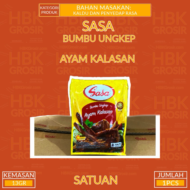 

Sasa Bumbu Ungkep Ayam Kalasan 25GR [HBK GROSIR - Hemat Beragam Komplit]