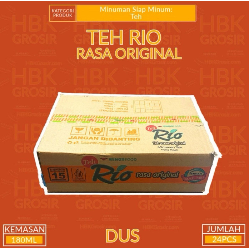 

Minuman Teh Rio Rasa Original Cup 180ML Dus Isi 24Pcs [HBK GROSIR - Hemat Beragam Komplit]