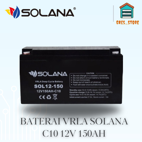 BATERAI SOLANA 12V 150AH AKI UPS SOLANA AKI SOLAR PANEL BATERAI VRLA - SOLANA 12V 150AH