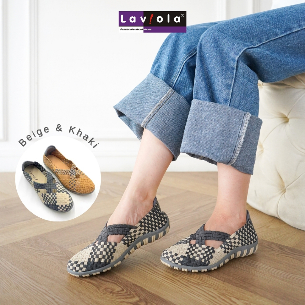 Laviola 4616 LSY - Sepatu Slip On Rajut Wanita