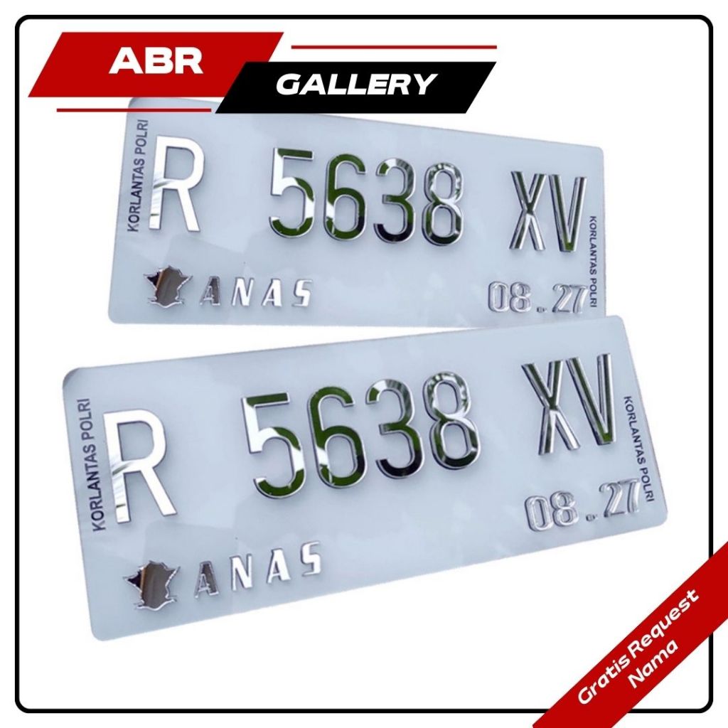 Plat Nomor Timbul Crome Sepeda Motor Baut Tanam