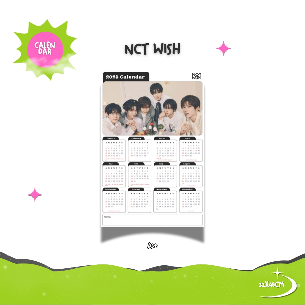 

2025 KALENDER NCT WISH KPOP + LAMINASI 2SISI GLOSSY IDOL KOREA MURAH UNOFFICIAL NCTZEN SION RIKU YUSHI JAEHEE RYO SAKUYA READY STOCK !
