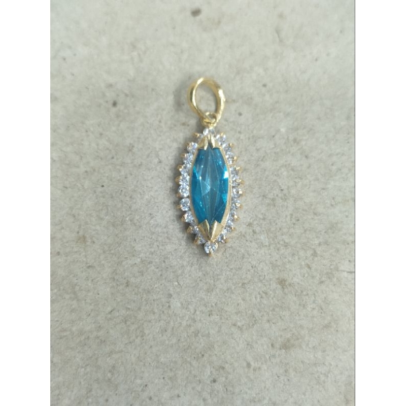 liontin lady day biru topaz 2 gram emas muda