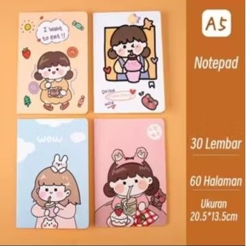 

Notebook mini isi 4pcs - buku kecil motif kartun - pocket notebooks