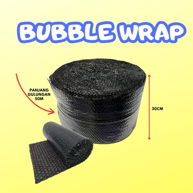 

IK6 Bubble Warp HITAM Plastik Packing Uk 30cm x 50m Waterproof