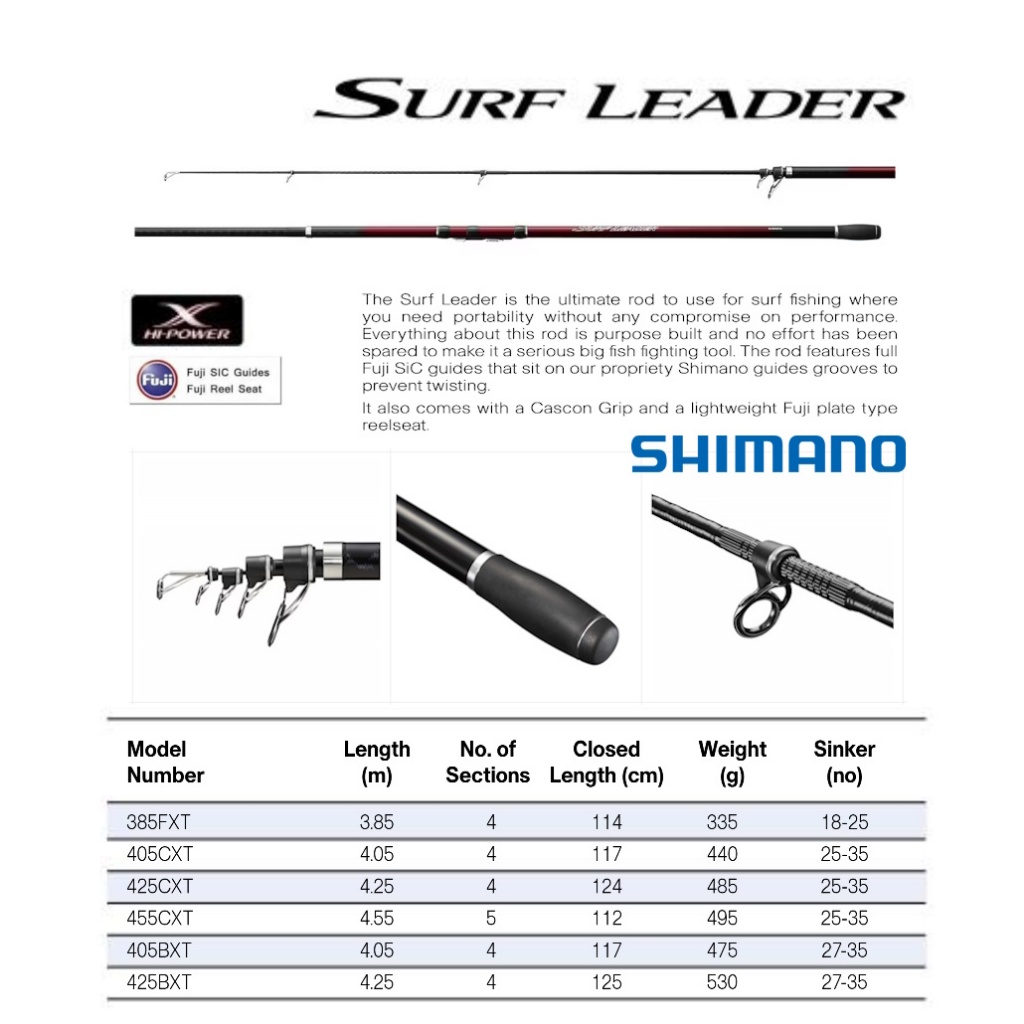 Shimano Surf Leader Telescopic Model Surf Landbase Fishing Rod Joran Rock Pasiran Pinngiran