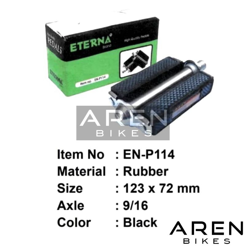 PEDAL SEPEDA ONTHEL ETERNA EN-0114 KOTAK MATA KUCING ONTEL 28 JENGKI AS BESAR BUNGKUS HIJAU KANAN KI