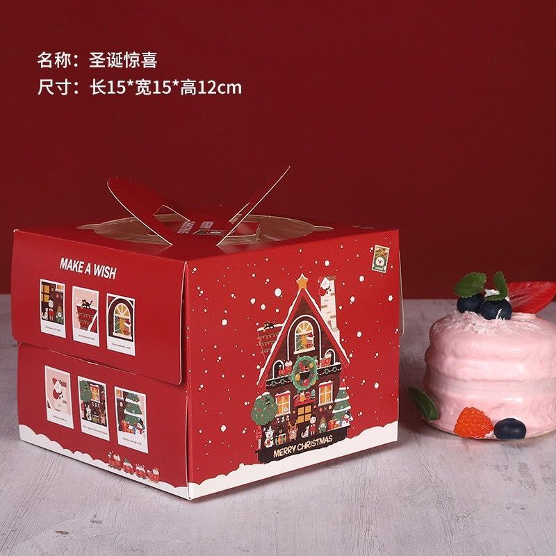 

Korean Cake Box/ Mini Cake/ Kotak Tart Mini/ Kotak Kue Natal / Dus Kue Handle | Box Hampers Natal