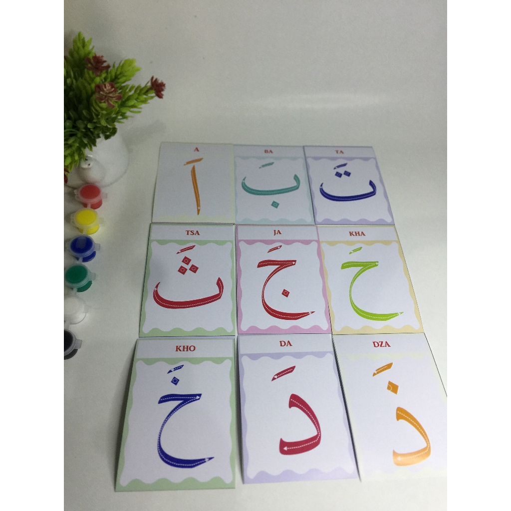 Flashcard huruf hijaiyah dengan HAROKAT, Flash Card, Kartu Pintar Belajar