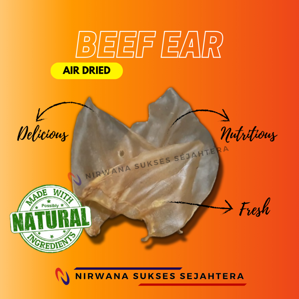 

KUPING, TELINGA SAPI KERING / DEHYDRATED, AIR DRIED BEEF EAR. CHEWS, TREATS, DENTAL CARE, SNACK FROM 100% NATURAL INGRADIENT NO ADDITIVE FOR DOG