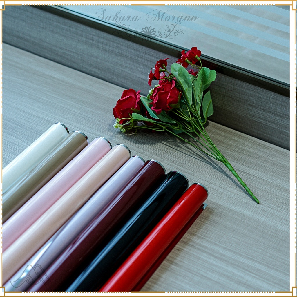 

20 Pcs Flower Wrapping Glossy List Silver Cellophane Wateroof KertasBuketBunga