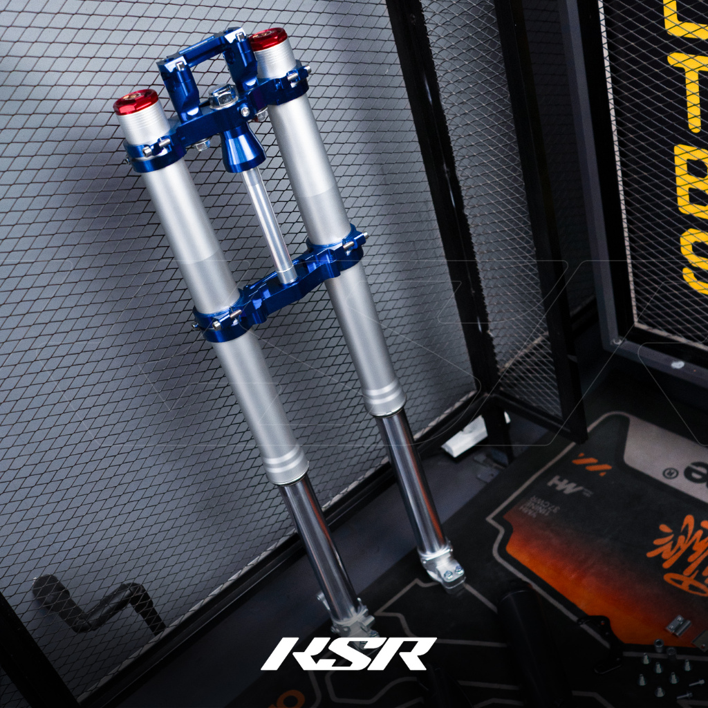 KSR MOTOR SPORT l USD UPSIDEDOWN USD UPSIDE DOWN SHOCK DEPAN EXPEDITION REAL JUMP - SILVER BIRU