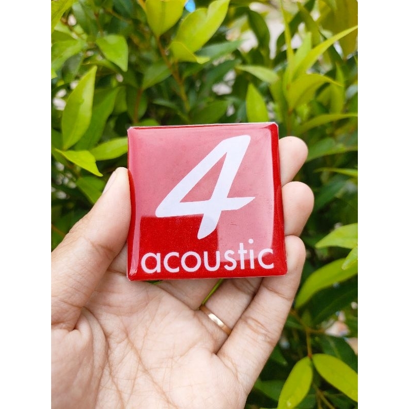 EMBLEM 4 ACOUSTIC MERAH | LABEL 4 ACOUSTIC MERAH | LOGO 4 ACOUSTIC MERAH | LABEL READY STOCK