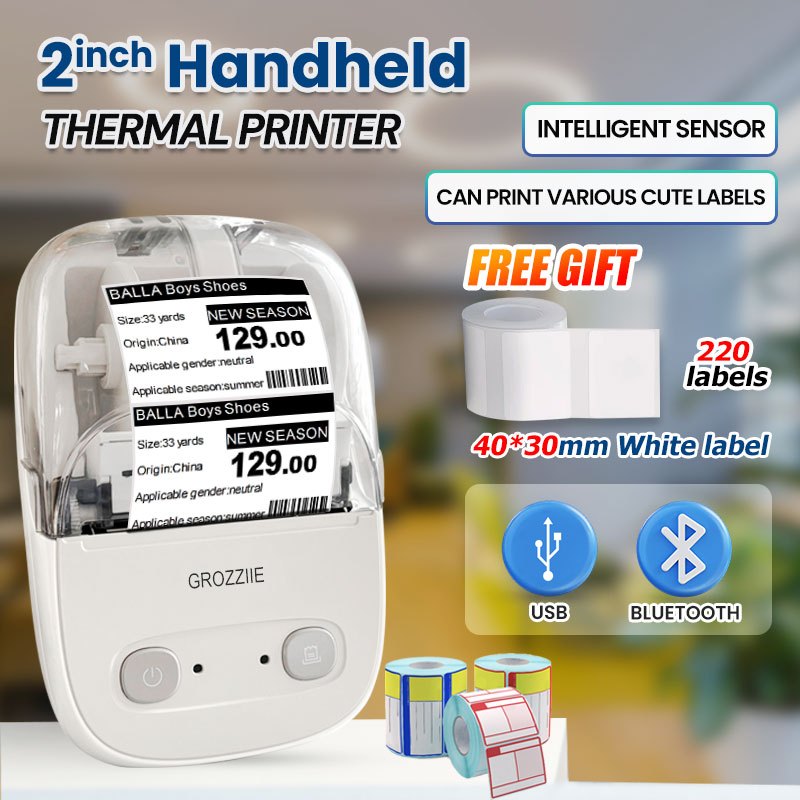 

Thermal Label Printer, Bluetooth Mini Label Maker Printer | Price Tag, Sticker Printer