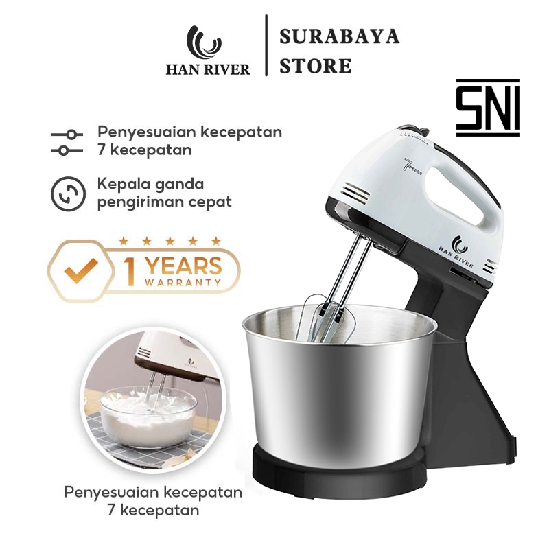HAN RIVER Standing Mixer / Mixer Handheld  Putih/Macaron Pink
