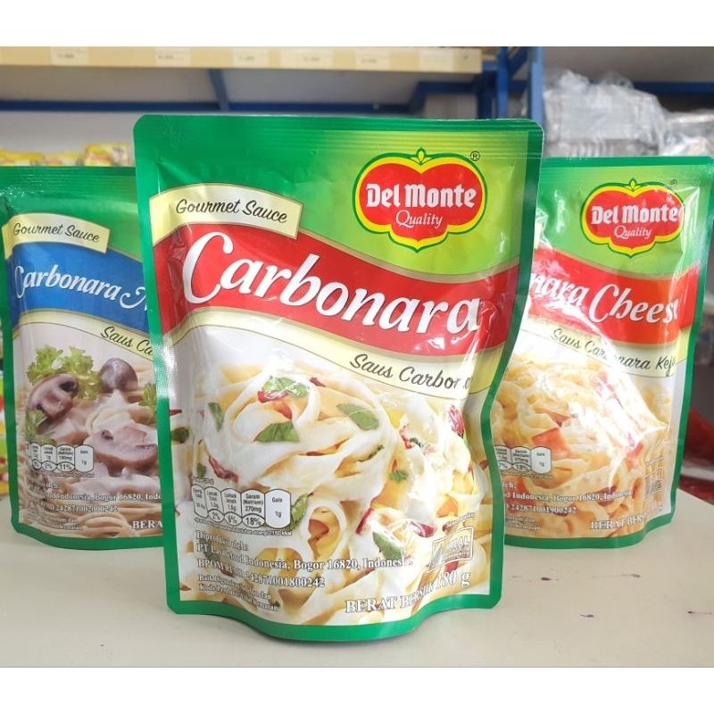 

Delmonte Saus Carbonara 180Gr / Delmonte Carbonara Sauce 180Gr / Saus Carbonara Delmonte 180Gr / Saus Carbonara Cheese / Saus Karbonara Mushroom