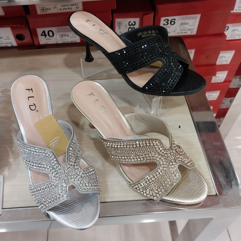 FLD sandal wanita pesta heels 7cm original