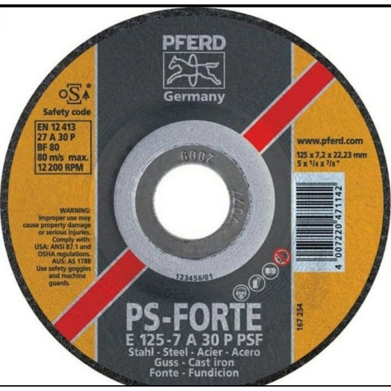 PFERD GRINDING WHEEL E125-7A30PPSF 471142 PF0001663