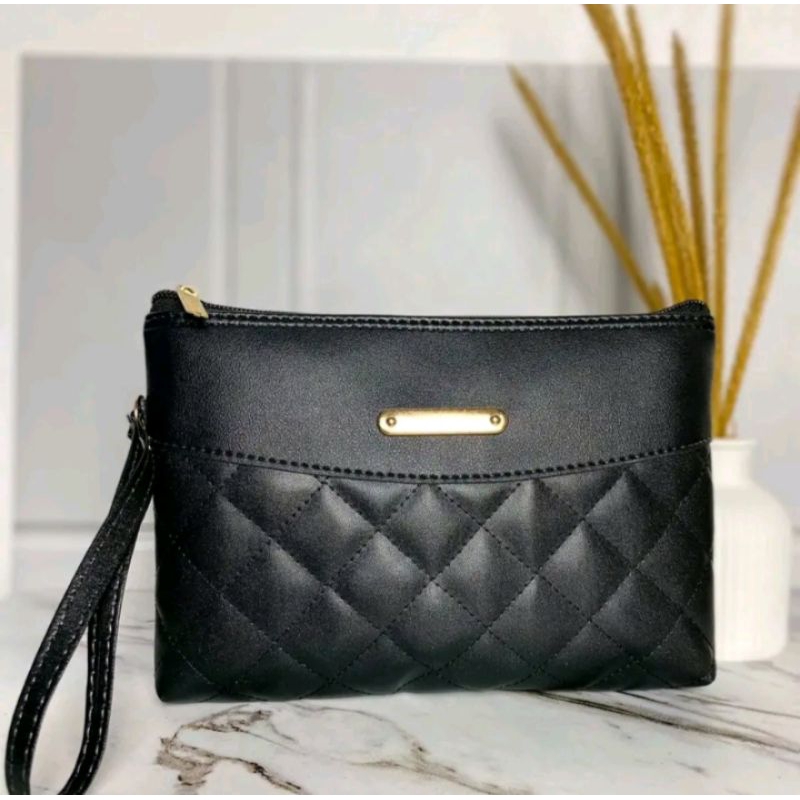 Tas Tangan Wanita clutch Dompet Pouch wanita bordir kombinasi MINISO