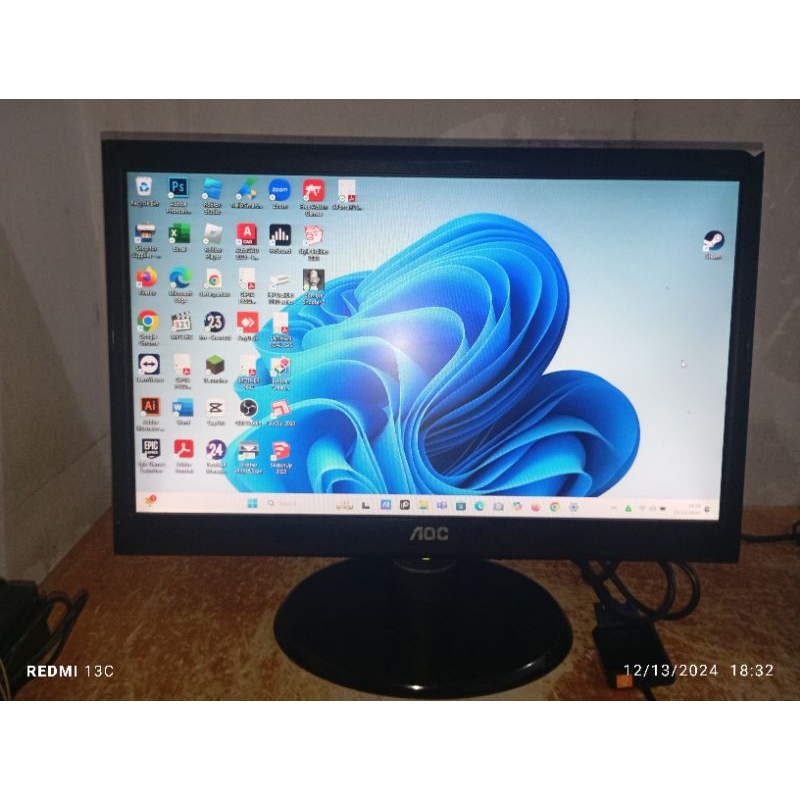 Monitor LED AOC 19 inch wide screen minis kotor dalam sedikit seperti di foto