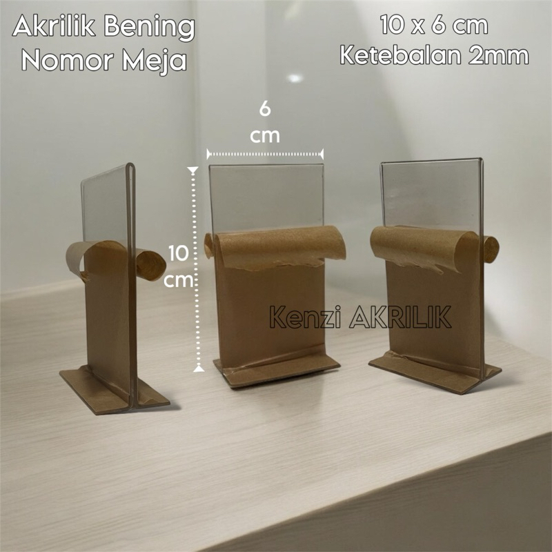 

Akrilik bening Nomor Meja Ukuran 10 x 6 cm Tebal 2mm Potrait T