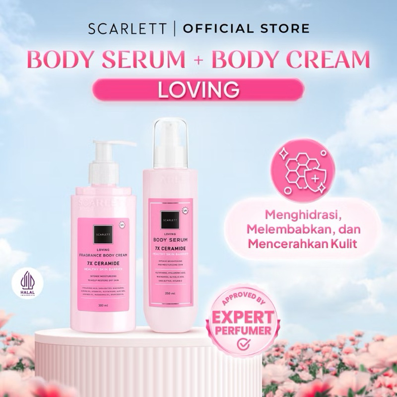 SCARLETT BUNDLING BODY SERUM 250ML LOVING & BODY CREAM 250ML LOVING Original 100%