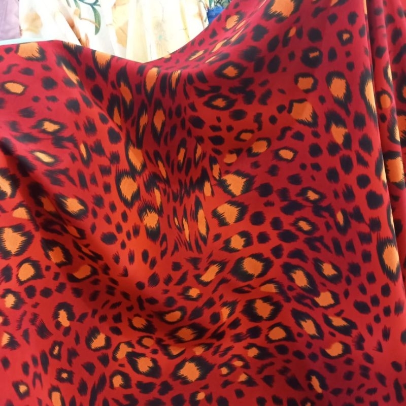 kain Wolfis motif leopard premium - kain Monalisa motif - kain Wolfis motif - apt