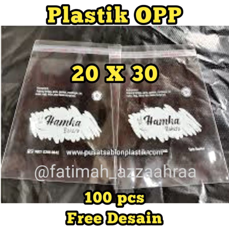Sablon PLASTIK OPP LEM 20 X 30 BENING TERMURAH Plastik Baju Plastik Souvenir FREE DESAIN Plastik Sea