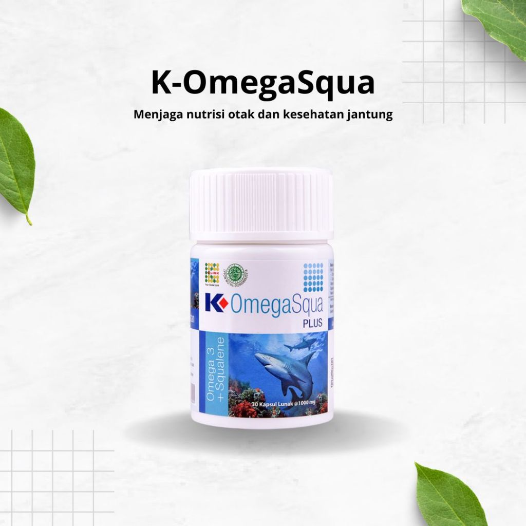 K-Link Omega Squa Plus Kaya Omega-3, Squalene & Lecithin (30 Kapsul) Minyak Ikan Omega 3 K-link