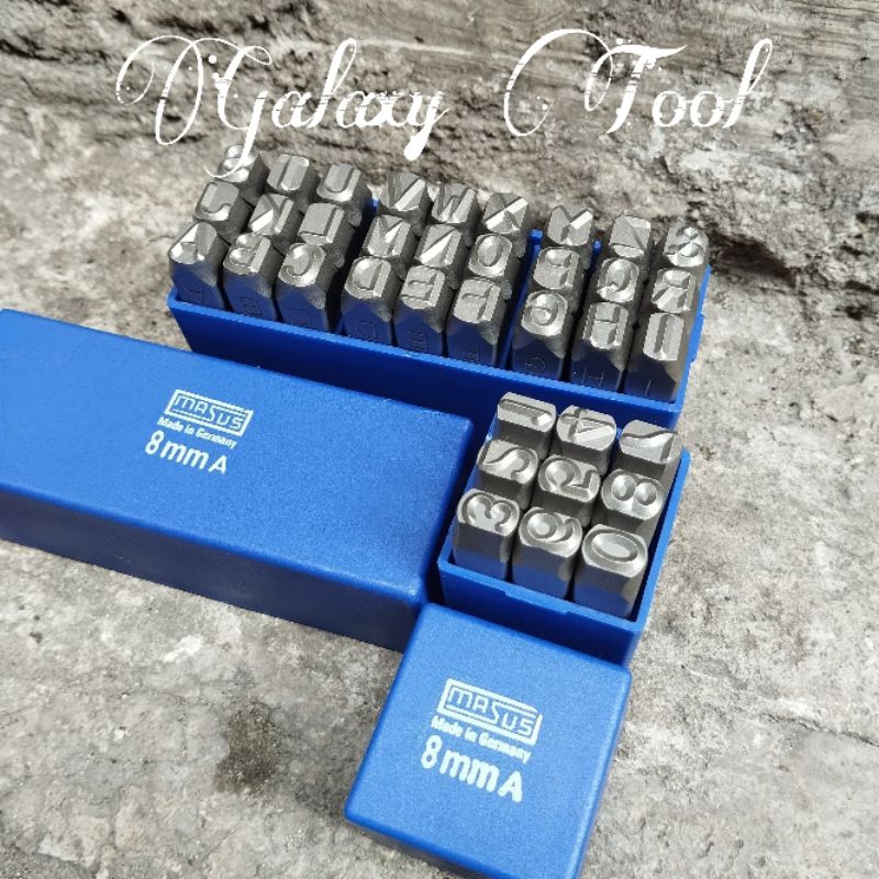 

Masus Stamp Punch 7 8 10 12 15 16 mm alat ketok hurup dan angka Litter A - Z Made in Germany Original