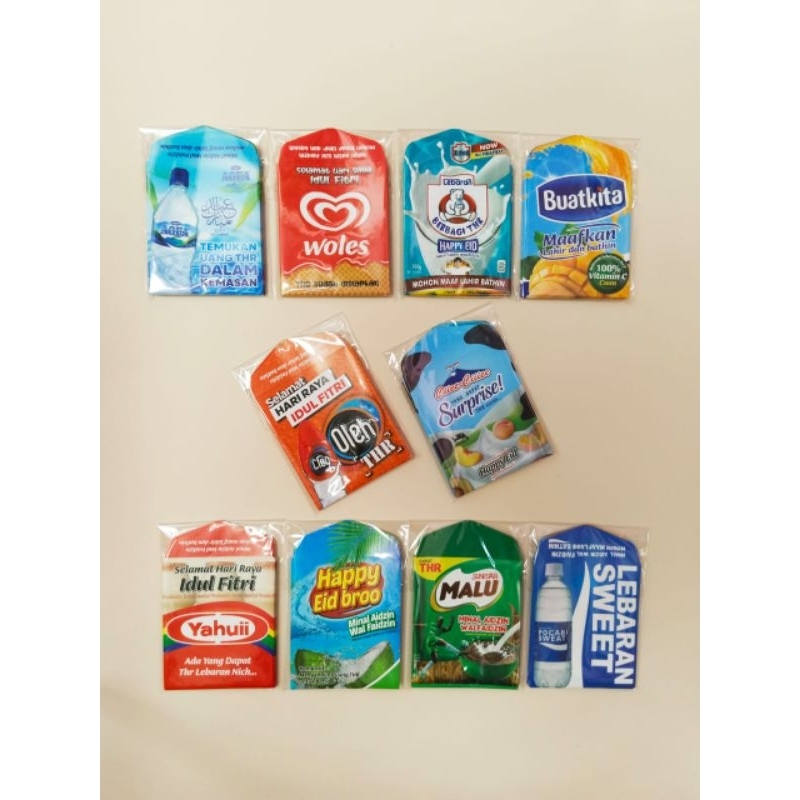 

10Pcs Amplop Lebaran Siap Pakai Uk Medium Motif Minuman