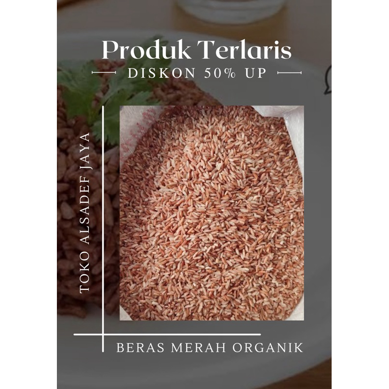 

BERAS MERAH ORGANIK RENDAH GULA 1Kg/1000g | BERAS MERAH PREMIUM | BERAS MERAH PULEN MURAH