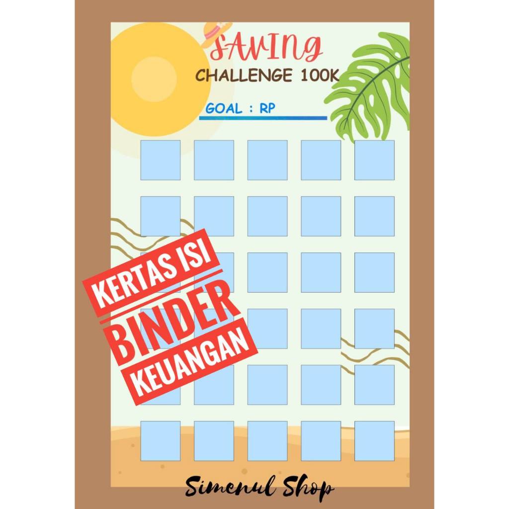 

Kertas Binder Saving Challenge Size A6 (6 holes) - FULL COLOR