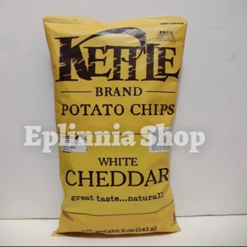 

Kettle White Cheddar Potato Chips 142 gr - Snack Kentang