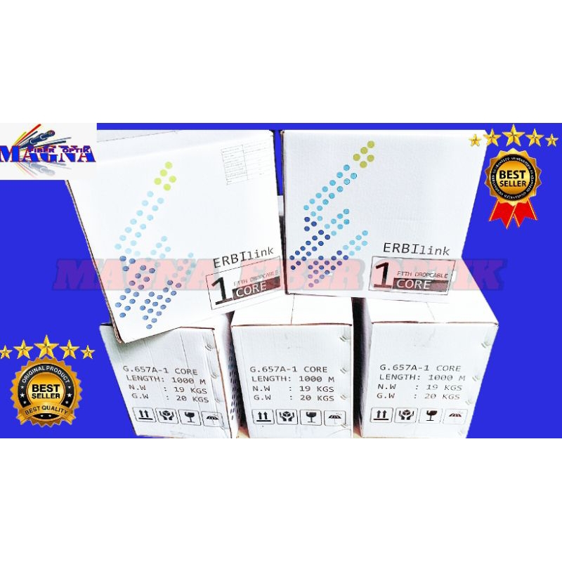 Drop Cable 1 CORE 1.0mm 3 SELING Erbilink PREMIUM QUALITY 1000m |DC 1 Core Kabel FO Drop Core 500M