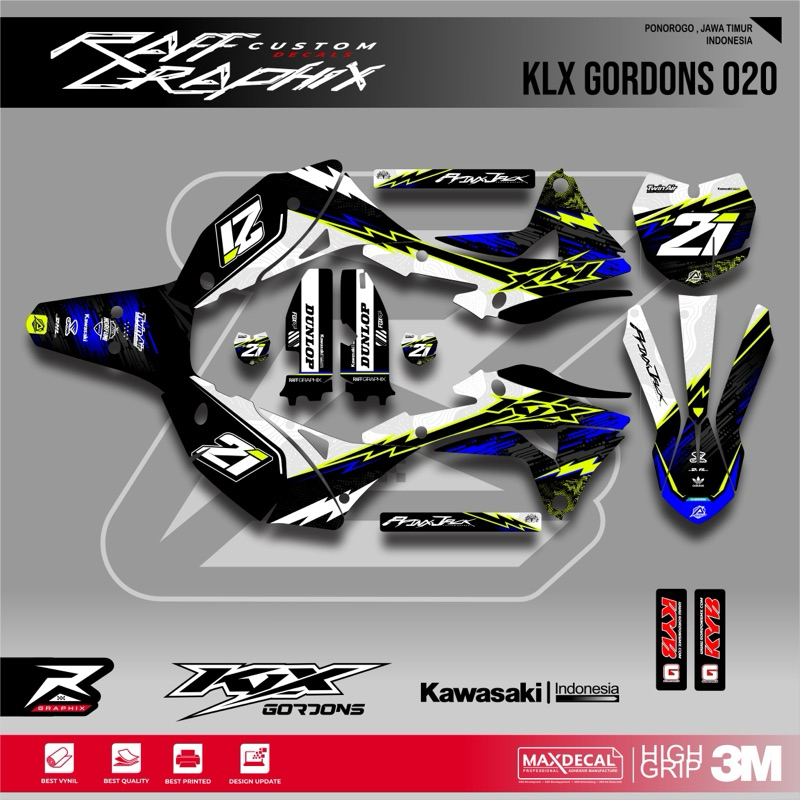 Decal sticker KLx - KLx gordon- sticker KLx terbaru - decal KLx keren