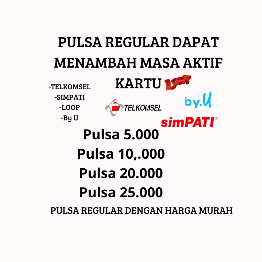 Pulsa Telkomsel All Operator Mulai 5000 - 25.000