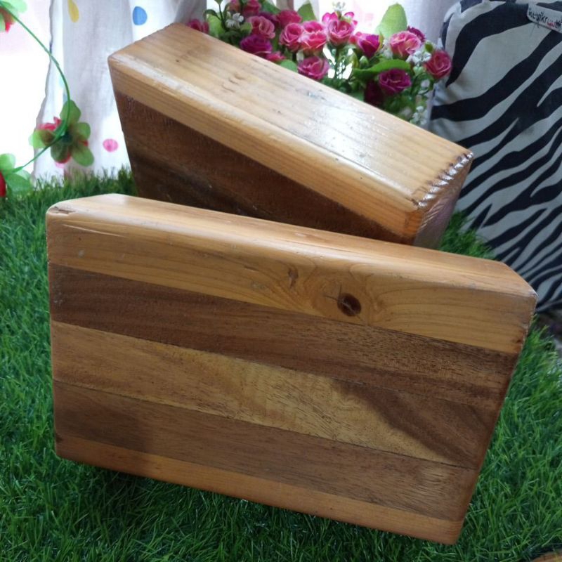 (2pcs) balok yoga/yoga Block kayu jati belanda/balok olah raga yoga