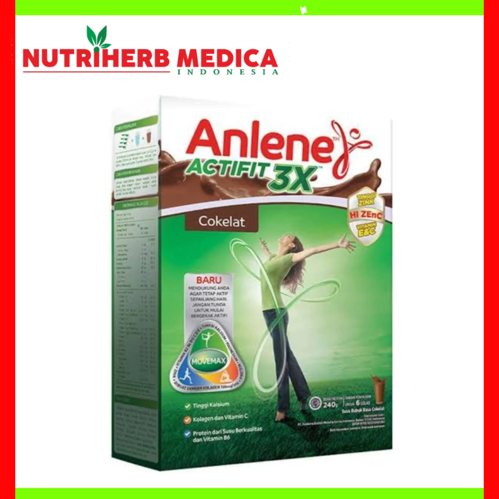 

Anlene Actifit 3X Susu Bubuk Dewasa Cokelat Vanila 170g 240g - Nutrisi Tinggi Kalsium Untuk Tulang, Sendi, dan Otot