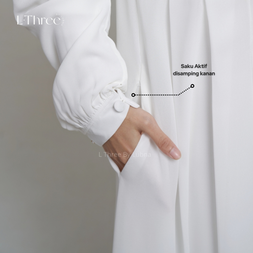 RB Maira Gamis Set Umrah - Lthree By Lubna Simple Elegant Gamis Syari Muslim Wanita