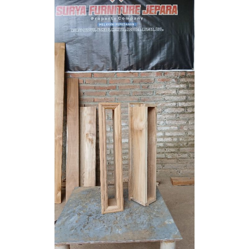 loster kayu jati minimalis polos dan kawat